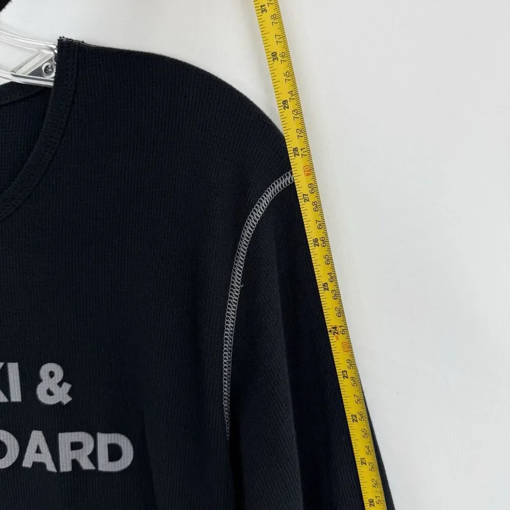 NEXT LEVEL BLACK THERMAL LONG SLEEVE SIZE L T-SHIRT U.S. SKI & SNOWBOARD